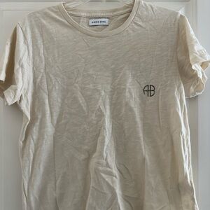 Anine Bing Beige Short Sleeve Tee